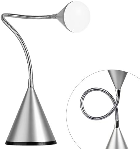 Silver Gooseneck Cone Desk Lamp