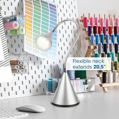 Silver Gooseneck Cone Desk Lamp — photo 4