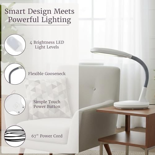 White Sunlight LED Gooseneck Reading Lamp — photo 4