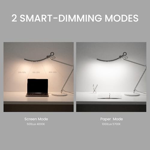 Ultrawide Matte Silver Reading Lamp with Weighted Base — photo 3