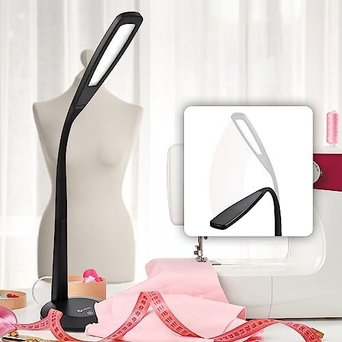 Flexible neck black LED reading lamp