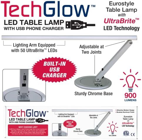 Adjustable TechGlow LED lamp with USB port — photo 5
