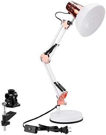 White and Rose Gold Swing Arm Lamp