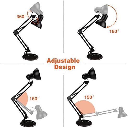 Black Metal Swing Arm Architect Lamp — photo 3