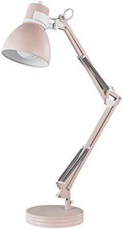 Matte Rose Architect Lamp with White Accents