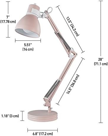Matte Rose Architect Lamp with White Accents — photo 3