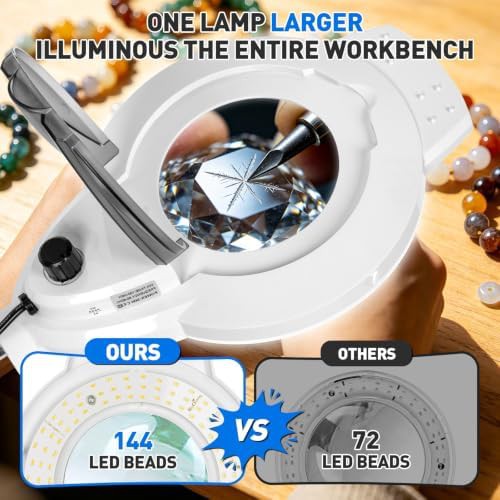 Dimmable clamp on magnifying glass lamp — photo 3