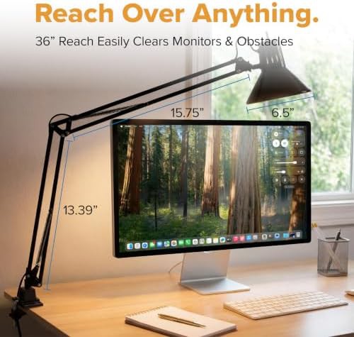 Black Swing Arm LED Clamp Lamp — photo 5