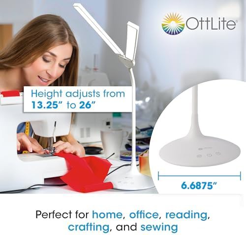 White dual shade led desk lamp — photo 5