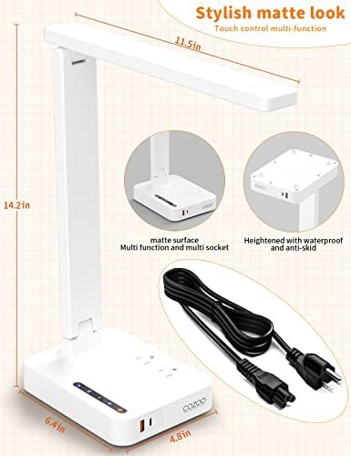 White Swing Arm Lamp with USB Port — photo 3