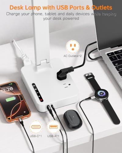 White Swing Arm Lamp with USB Port — photo 4