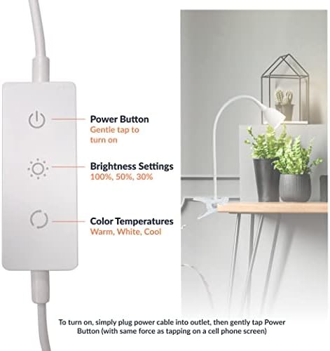 Olivia Dimmable White Clamp Desk Lamp — photo 3