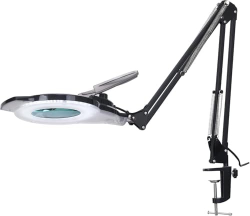 Magnifying LED Clamp Lamp with Dimmer