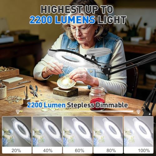 Magnifying LED Clamp Lamp with Dimmer — photo 4