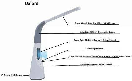 Oxford Adjustable Lamp with Bladeless Fan — photo 3