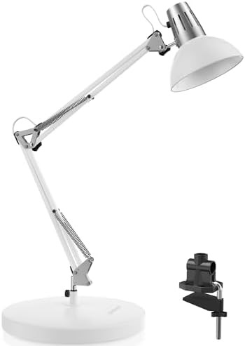 Metal Swing Arm Lamp with Weighted Base