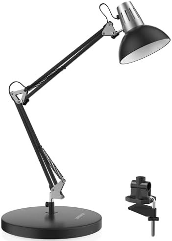 Metal Swing Arm Lamp with Clamp