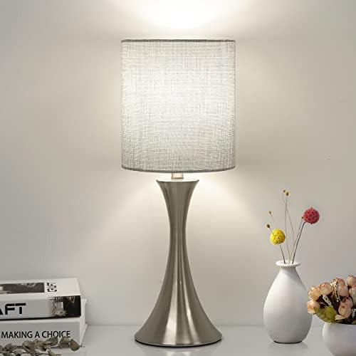 Touch Control Metal Lamp with Grey Shade