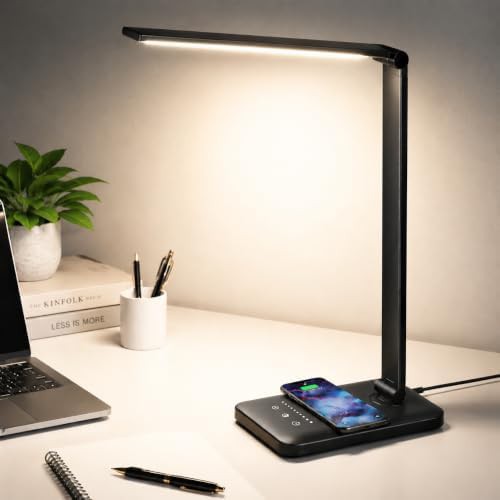 Touch desk lamp with wireless charger
