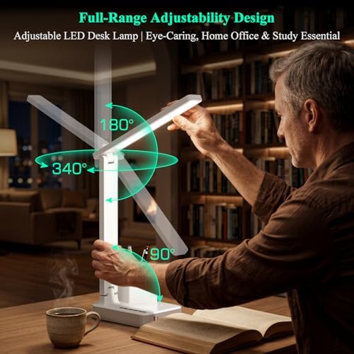 White LED Desk Lamp with Pen Holder — photo 5