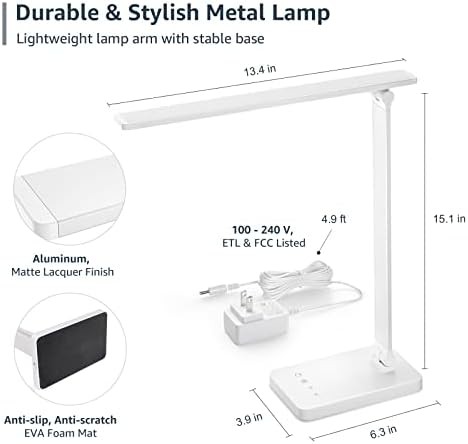 White Metal LED Office Desk Lamp — photo 4