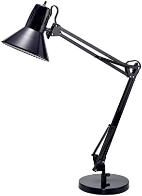 Black Metal Swing Arm Lamp with Base
