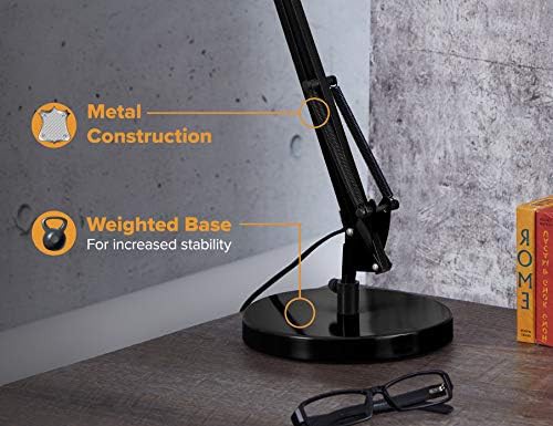 Black Metal Swing Arm Lamp with Base — photo 3