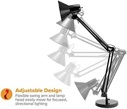 Black Metal Swing Arm Lamp with Base — photo 4
