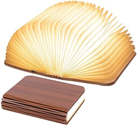 Mini wooden folding book light rechargeable