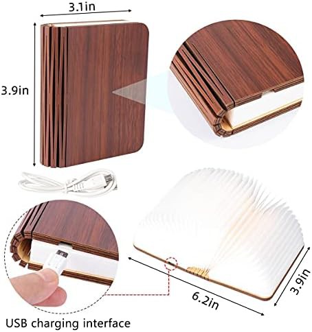 Mini wooden folding book light rechargeable — photo 3