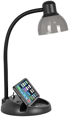 Black LED Desk Lamp with USB Charging Station — photo 3
