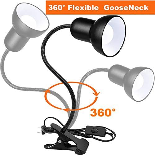 Black Metal Clip On Gooseneck Reading Light — photo 3