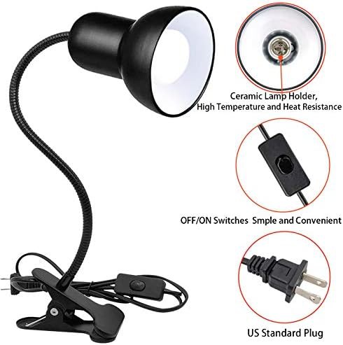 Black Metal Clip On Gooseneck Reading Light — photo 4