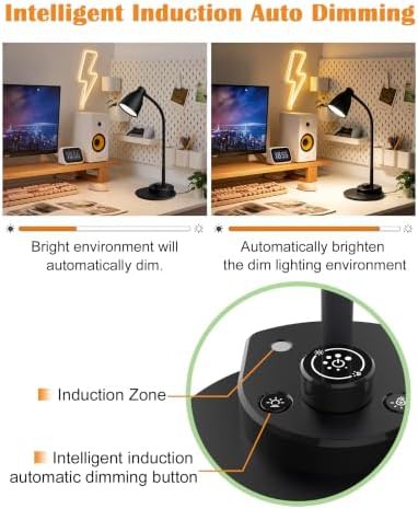 Black LED Desk Lamp with USB Charging Port — photo 5