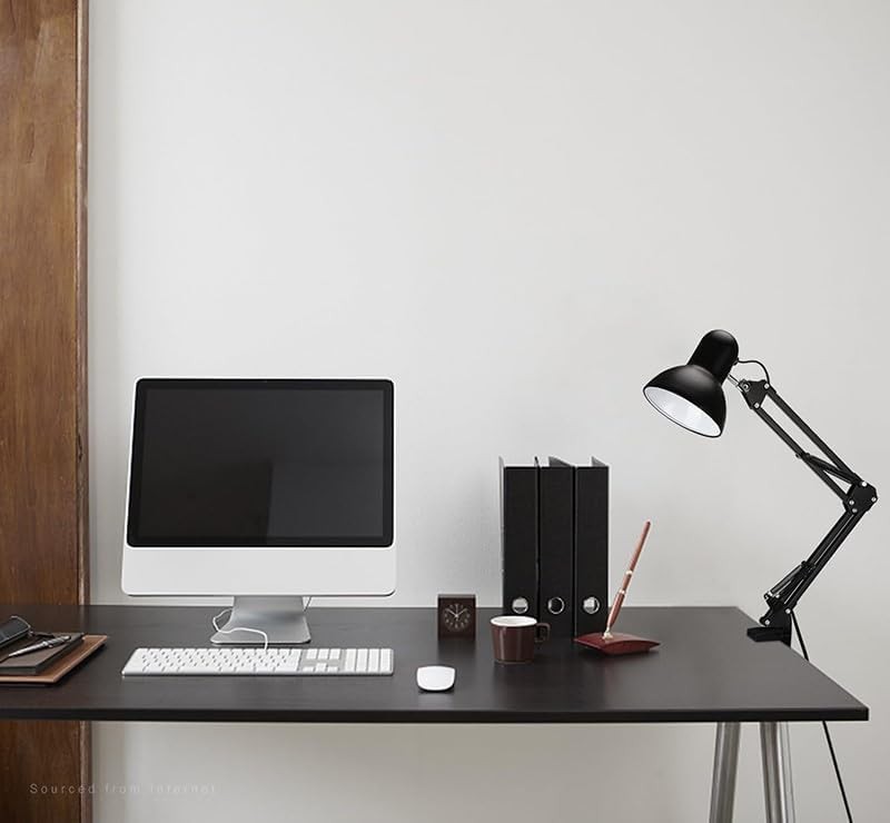 Black Swing Arm Architect Clamp Lamp — photo 3