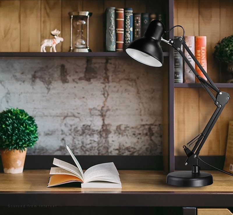 Black Swing Arm Architect Clamp Lamp — photo 4