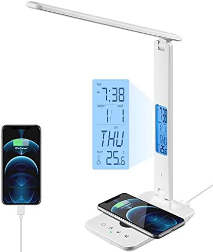 White LED Desk Lamp with Weighted Base