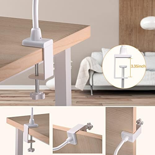 White architect swing arm clamp lamp — photo 3