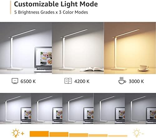 White LED Desk Lamp with USB Port — photo 3