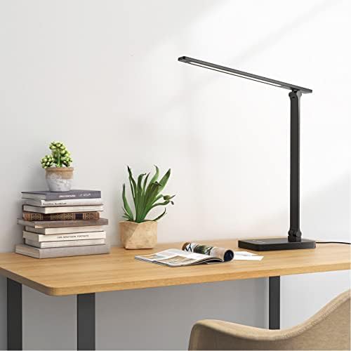 Black Desk Lamp with USB Charging Port — photo 3