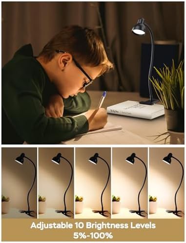 Black Metal Clip On Reading Light — photo 4