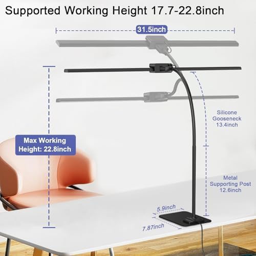 Double Head LED Desk Lamp with Weighted Base — photo 5