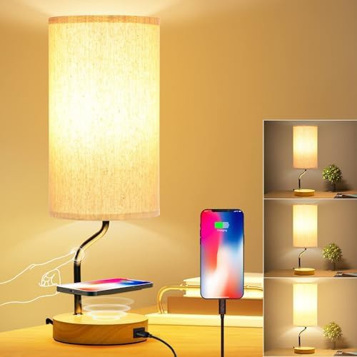 Upgraded Smart Wooden Table Lamp Cream