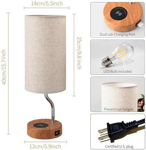 Upgraded Smart Wooden Table Lamp Cream — photo 3