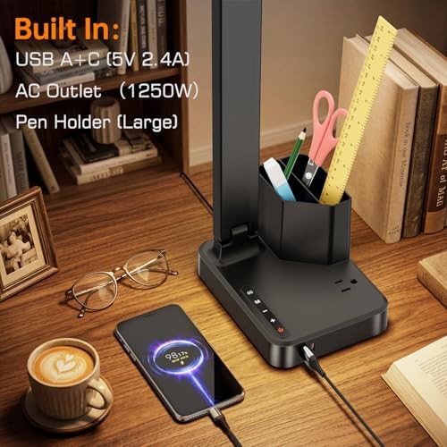 Black LED Desk Lamp with Weighted Base — photo 5