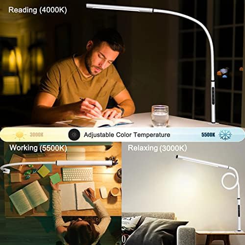White Gooseneck Desk Lamp with Clamp 12W — photo 4