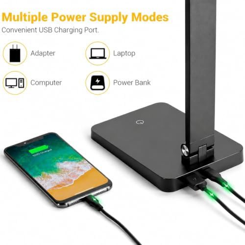 Black Dimmable Desk Light with USB Port — photo 5