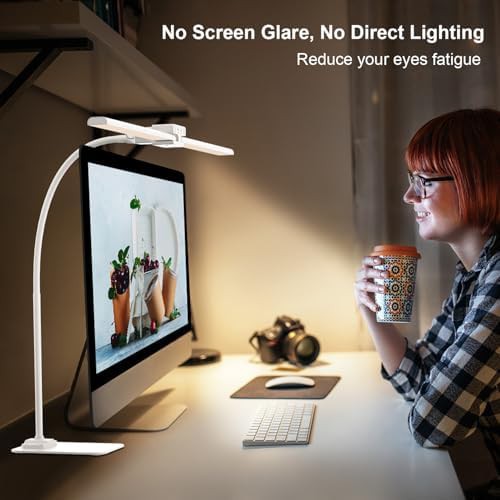 White Double Head LED Desk Lamp — photo 3