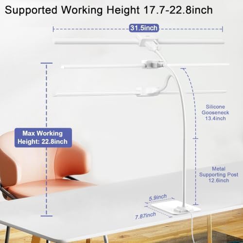 White Double Head LED Desk Lamp — photo 5