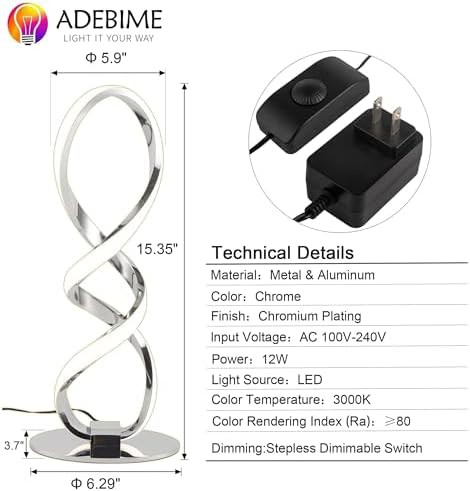 Silver Spiral LED Bedside Table Lamp — photo 5